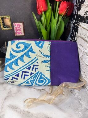 Purple & Blue Patterned Women’s Make Up Bag